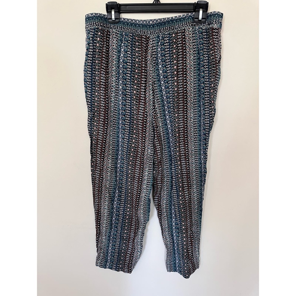 Jessica Simpson Women's Green Tan Pull on pants size Large